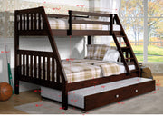 Austin Mission Twin over Full Bunkbed with Twin Trundle Bed