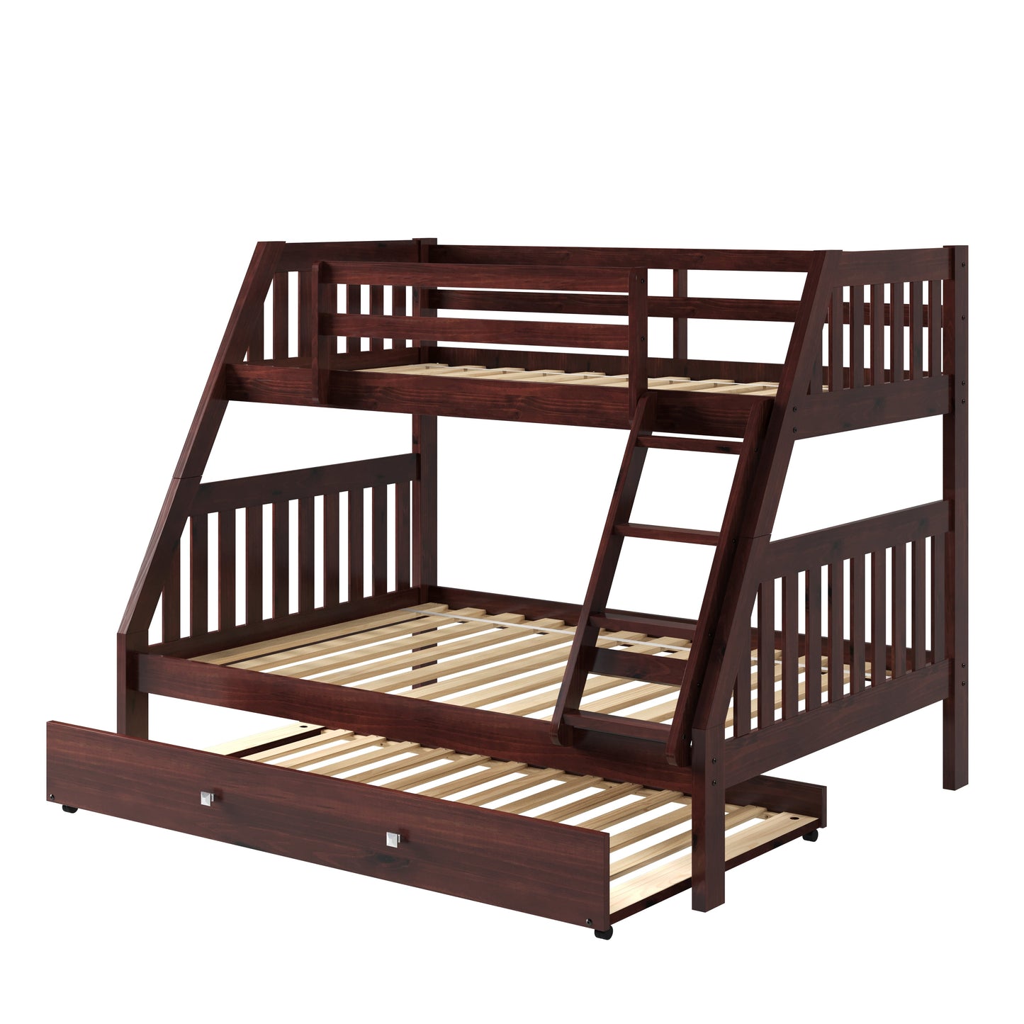 Austin Mission Twin over Full Bunkbed with Twin Trundle Bed