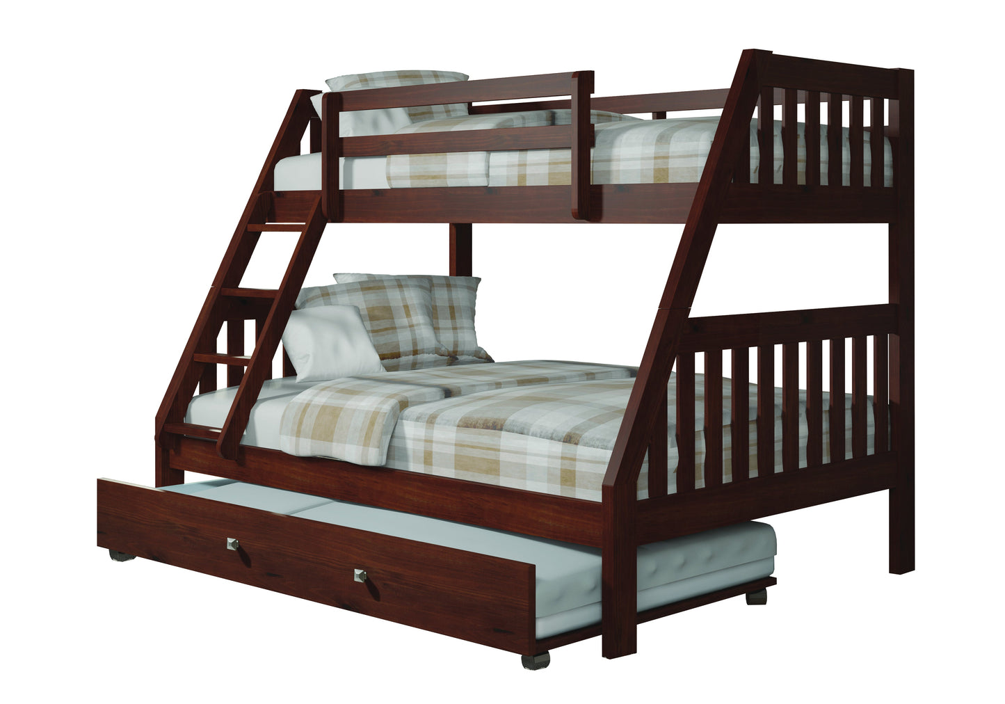 Austin Mission Twin over Full Bunkbed with Twin Trundle Bed