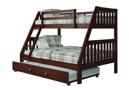 Austin Mission Twin over Full Bunkbed with Twin Trundle Bed