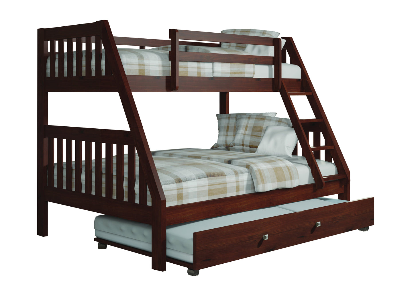 Austin Mission Twin over Full Bunkbed with Twin Trundle Bed
