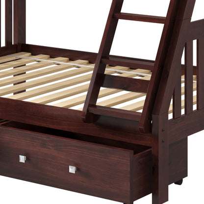 Austin Mission Twin over Full Bunkbed with Dual Underbed Drawers