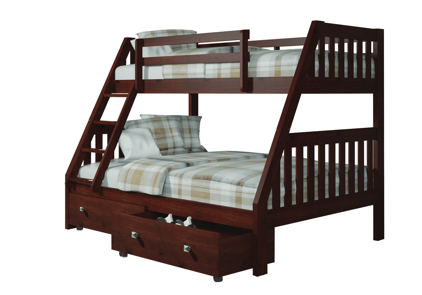 Austin Mission Twin over Full Bunkbed with Dual Underbed Drawers