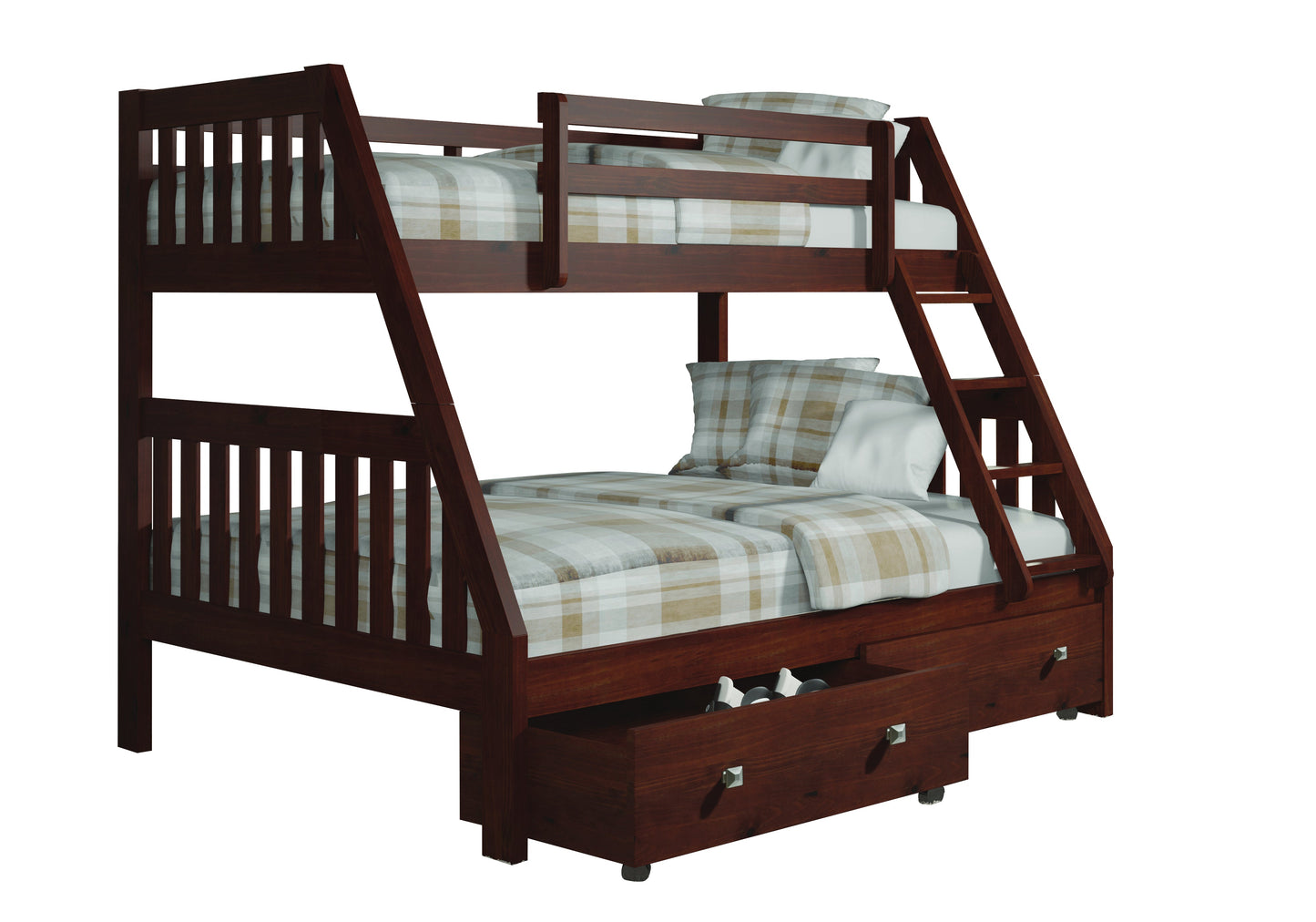 Austin Mission Twin over Full Bunkbed with Dual Underbed Drawers