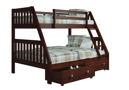 Austin Mission Twin over Full Bunkbed with Dual Underbed Drawers