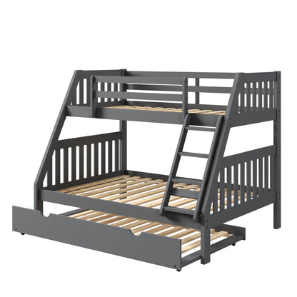 Austin Mission Twin over Full Bunkbed with Twin Trundle Bed