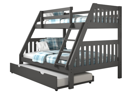 Austin Mission Twin over Full Bunkbed with Twin Trundle Bed