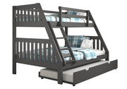 Austin Mission Twin over Full Bunkbed with Twin Trundle Bed