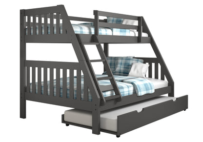 Austin Mission Twin over Full Bunkbed with Twin Trundle Bed