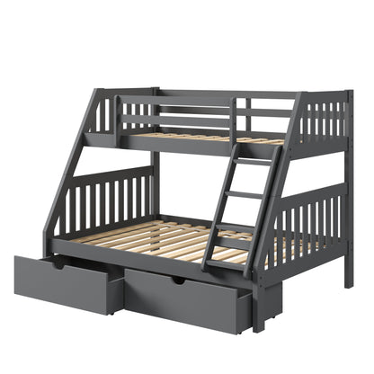 Austin Mission Twin over Full Bunkbed with Dual Underbed Drawers