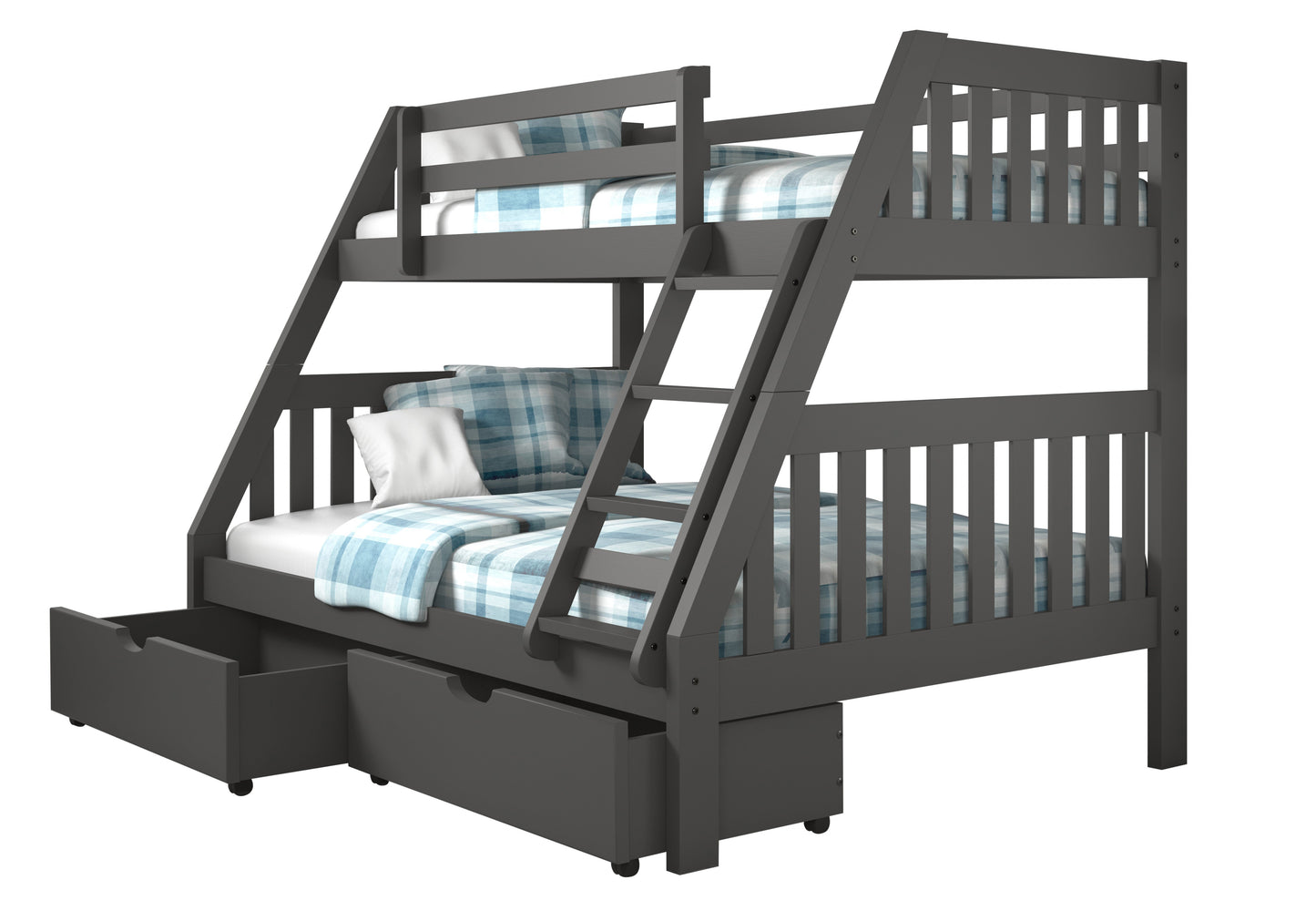 Austin Mission Twin over Full Bunkbed with Dual Underbed Drawers