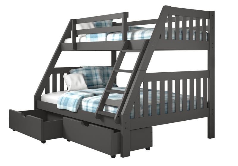 Austin Mission Twin over Full Bunkbed with Dual Underbed Drawers