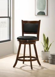 Silla de bar giratoria tapizada Broxton color castaño (juego de 2)