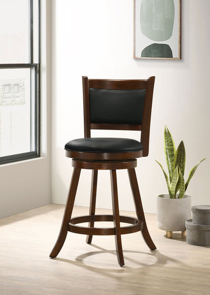 Silla de bar giratoria tapizada Broxton color castaño (juego de 2)