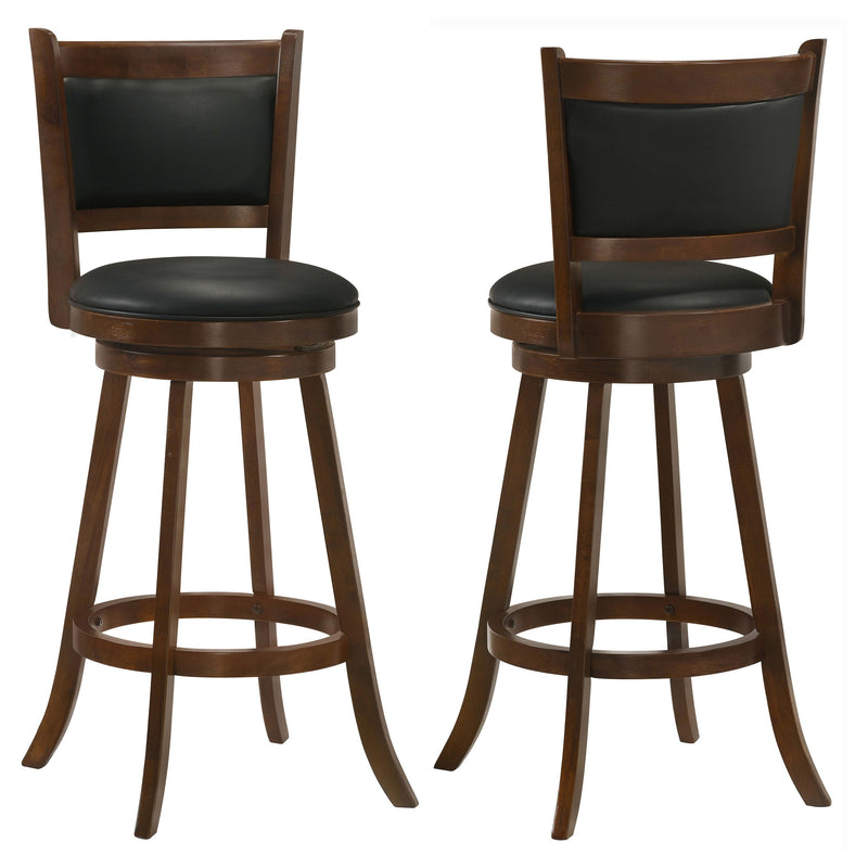 Silla de bar giratoria tapizada Broxton color castaño (juego de 2)