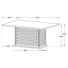 Mesa de comedor rectangular Stanton de 66 pulgadas, color negro