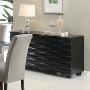 Aparador tipo buffet Stanton de 3 cajones, color negro