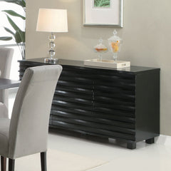 Aparador tipo buffet Stanton de 3 cajones, color negro