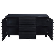 Aparador tipo buffet Stanton de 3 cajones, color negro