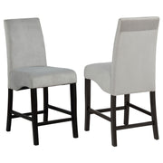 Silla de mostrador tapizada en terciopelo Stanton gris (juego de 2)