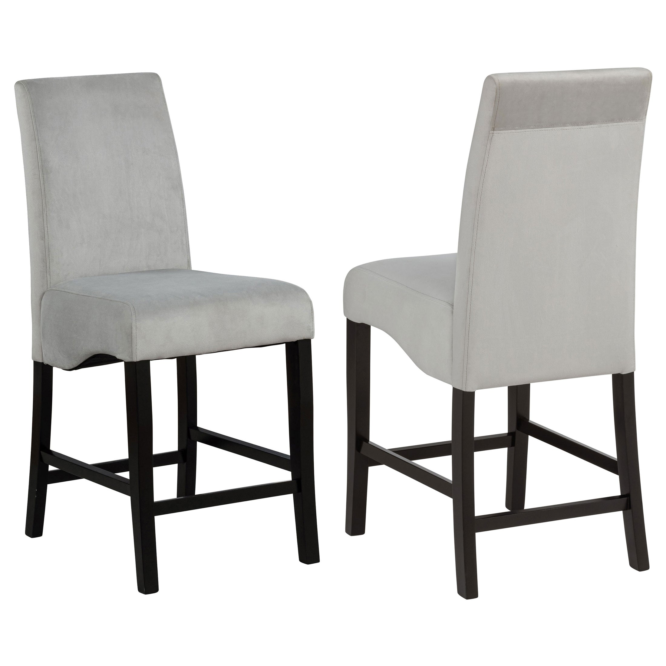 Silla de mostrador tapizada en terciopelo Stanton gris (juego de 2)