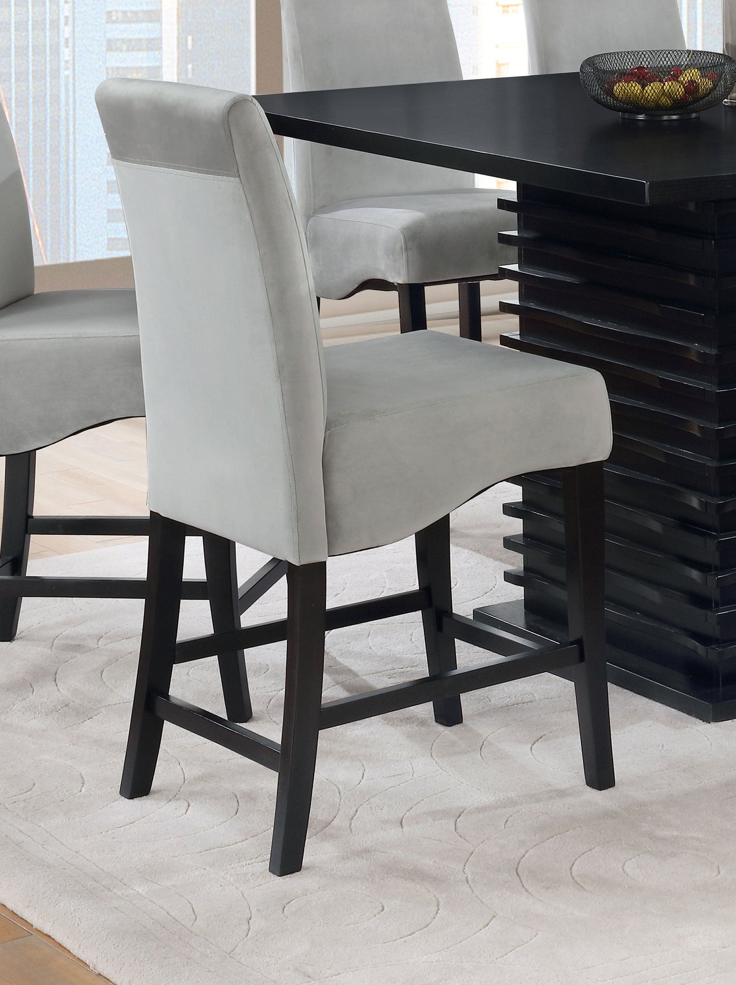 Stanton Grey Velvet Counter Chairs (Set of 2)