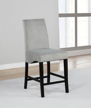 Silla de mostrador tapizada en terciopelo Stanton gris (juego de 2)