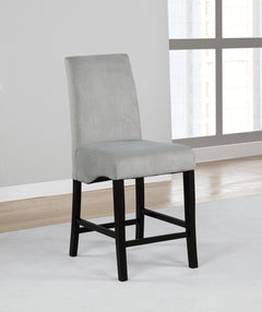 Silla de mostrador tapizada en terciopelo Stanton gris (juego de 2)