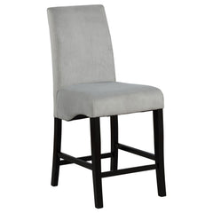 Silla de mostrador tapizada en terciopelo Stanton gris (juego de 2)