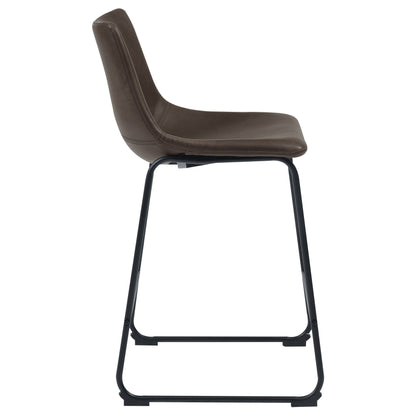 Silla de bar tapizada Michelle marrón (juego de 2)