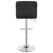 Lenny Tufted Adjustable Faux Leather Bar Stool Black (Set of 2)