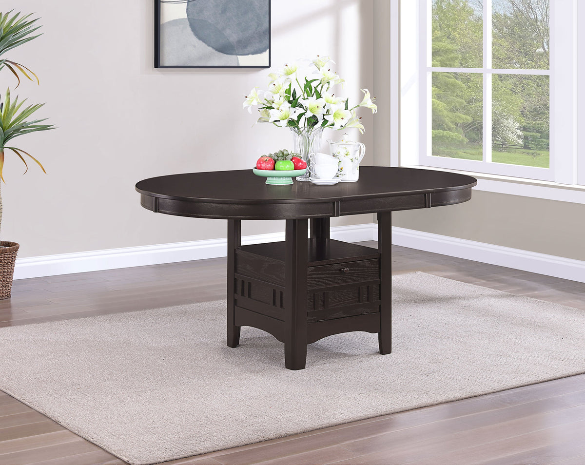 Mesa de comedor extensible Lavon ovalada de 60 pulgadas, color espresso