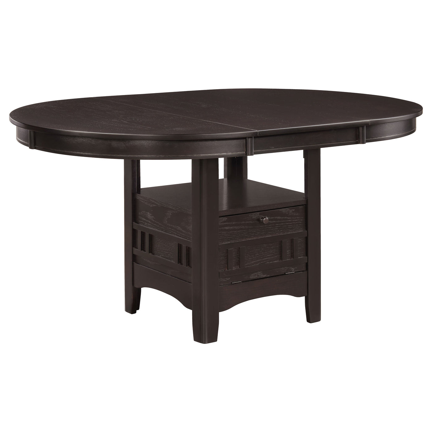 Mesa de comedor extensible Lavon ovalada de 60 pulgadas, color espresso