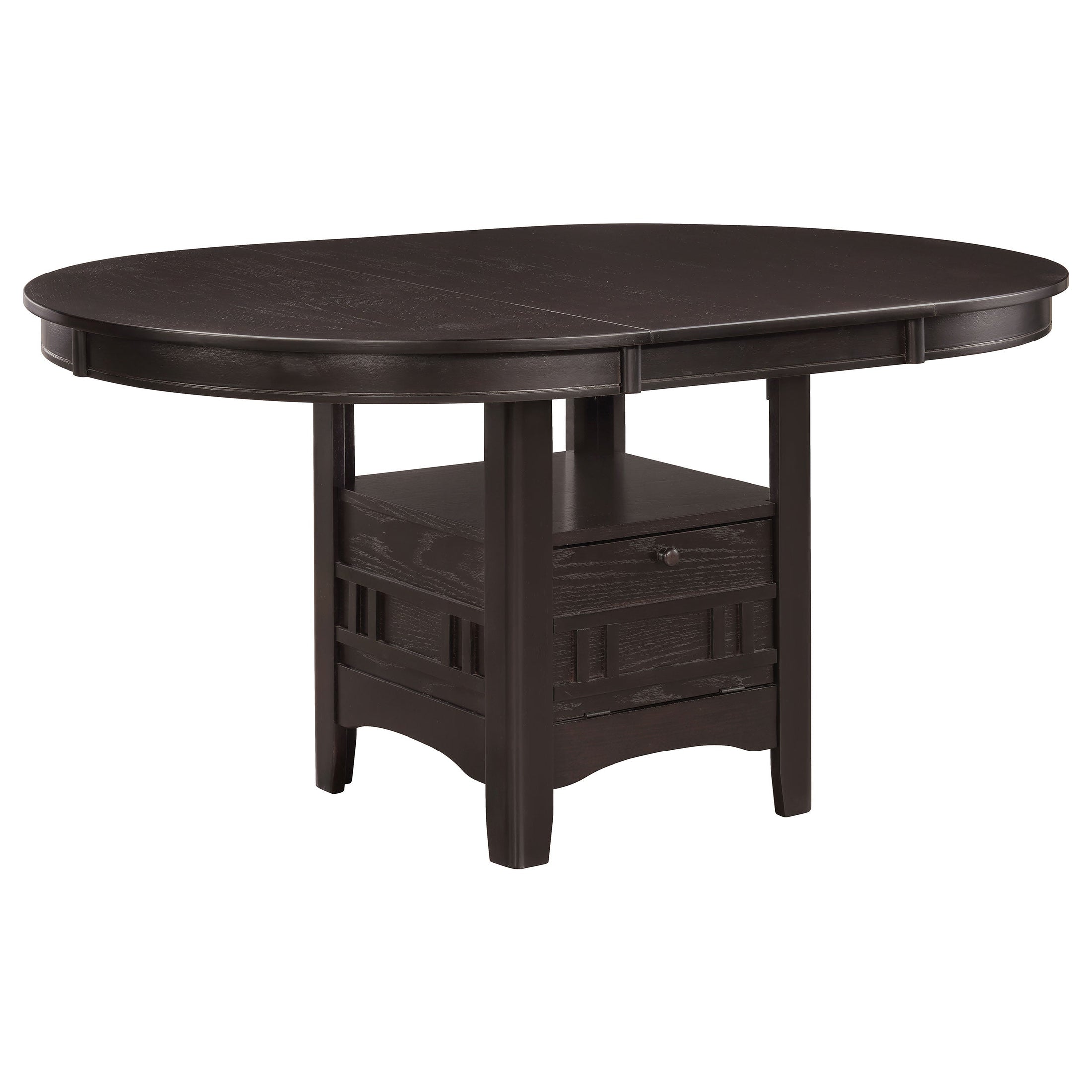 Mesa de comedor extensible Lavon ovalada de 60 pulgadas, color espresso