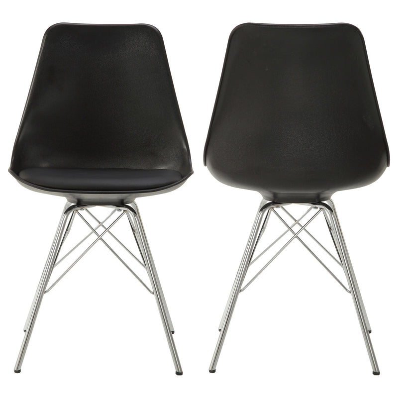 Silla de comedor Juniper de polipropileno negra (juego de 2)