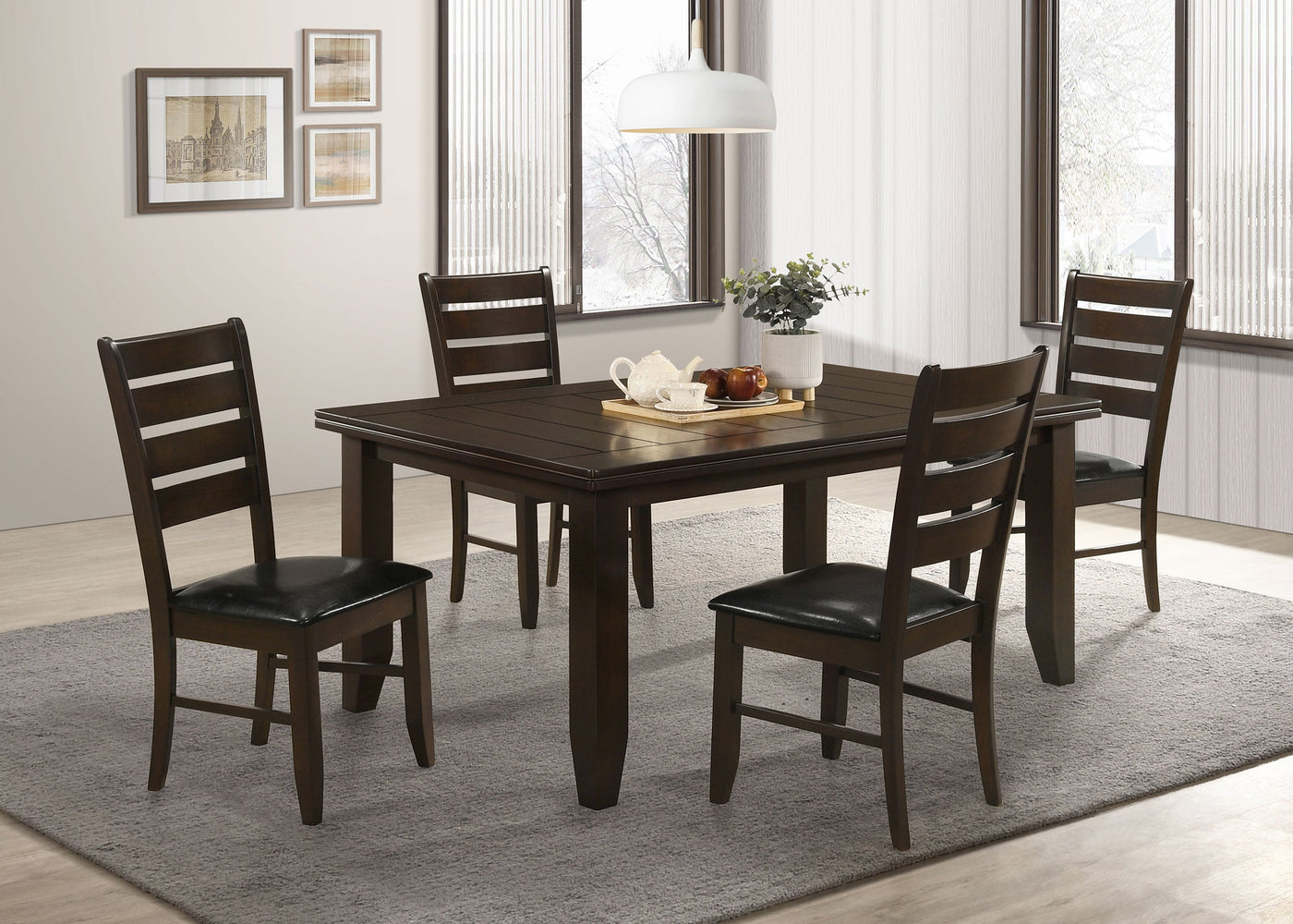 Conjunto de mesa de comedor rectangular Dalila Cappuccino
