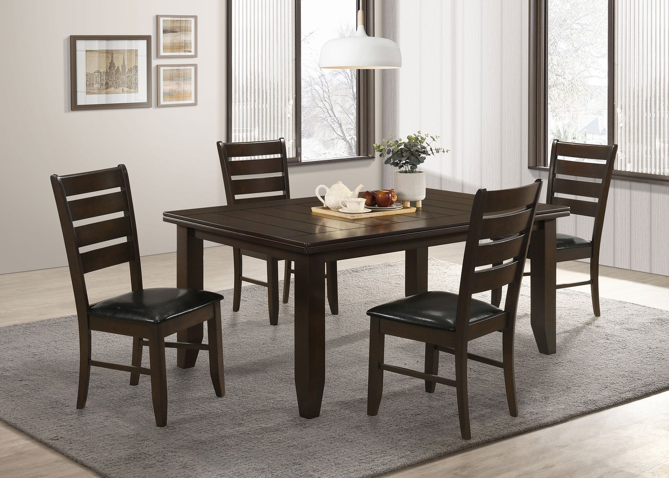 Conjunto de mesa de comedor rectangular Dalila Cappuccino