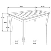Dalila Rectangular 66-inch Wood Dining Table Cappuccino