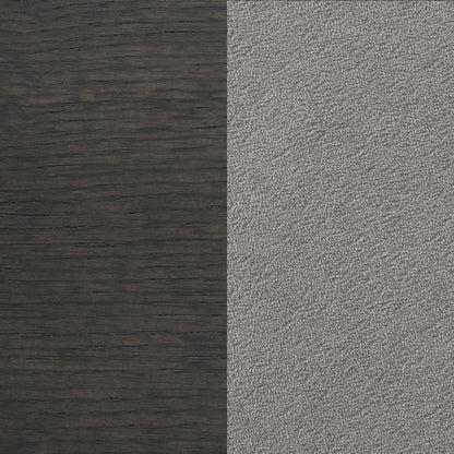 Banco de comedor Dalila de madera tapizado en tela gris oscuro