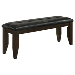 Banco de comedor Dalila de madera tapizado en tela gris oscuro