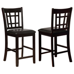 Silla de mostrador de madera Lavon en tonos tostados, negros y espresso (juego de 2)