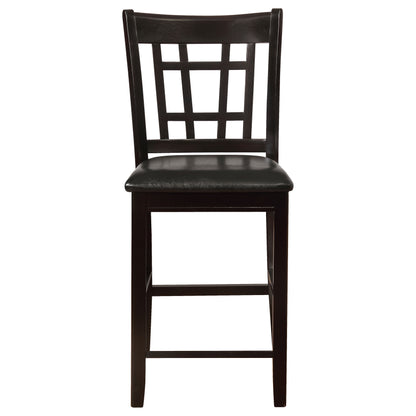 Lavon Wood Counter Chair Tan / Black and Espresso (Set of 2)