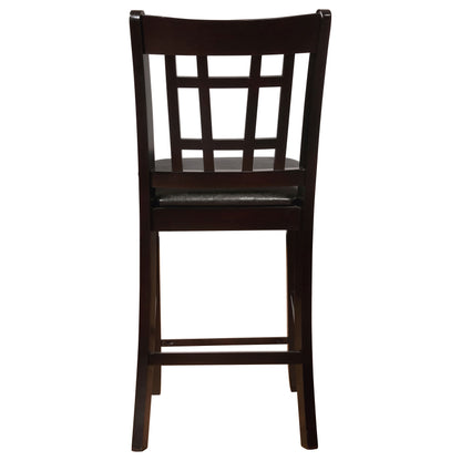 Lavon Wood Counter Chair Tan / Black and Espresso (Set of 2)