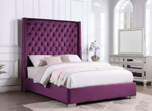 Aria 3PC Queen Bed Room Set in Purple