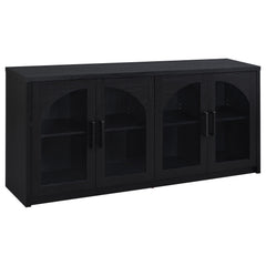 Riva 4-door Dining Sideboard Buffet Storage Credenza Black