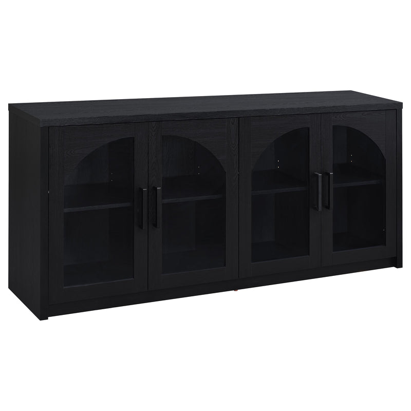 Riva 4-door Dining Sideboard Buffet Storage Credenza Black