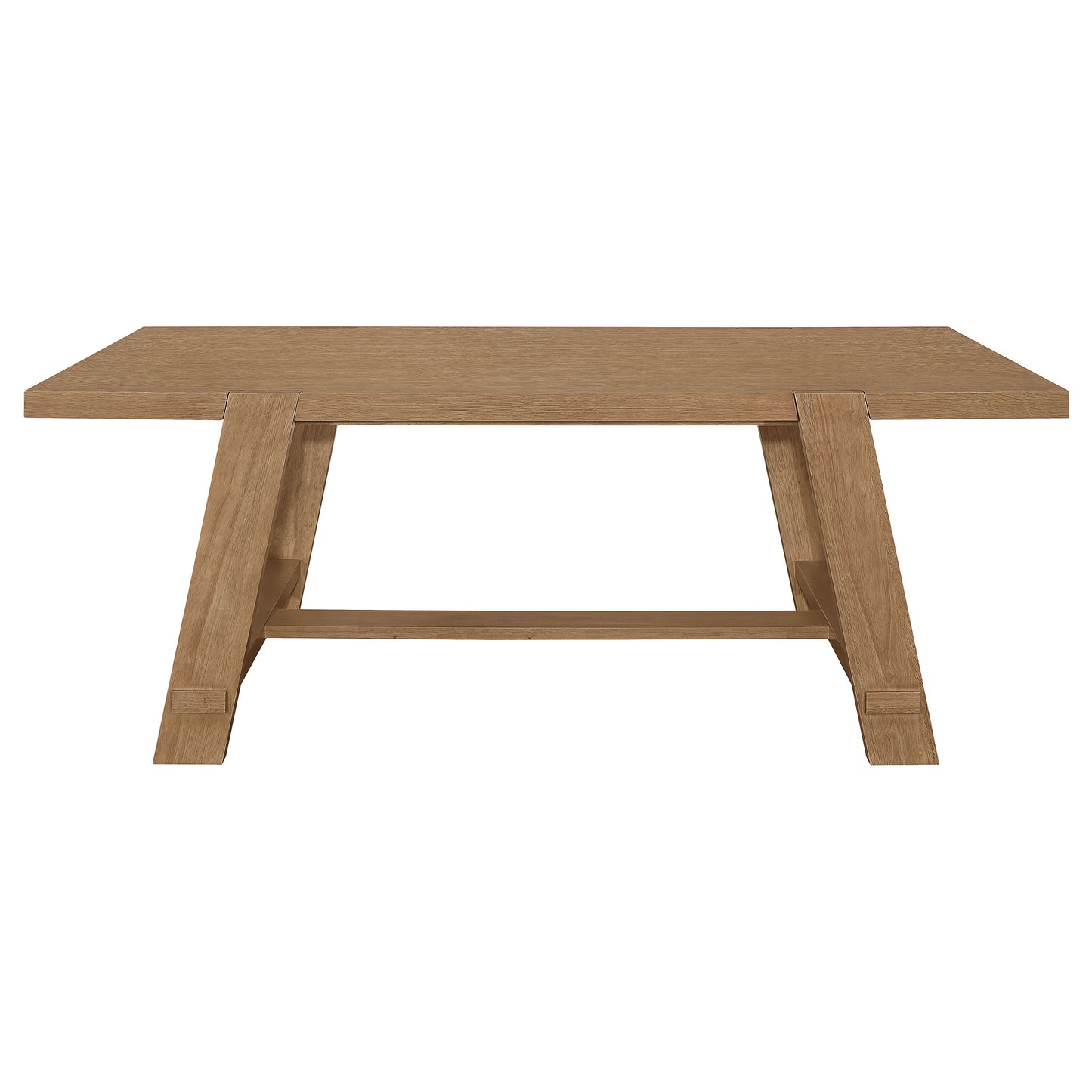 Mesa de comedor rectangular Sharon de 84 pulgadas con caballete de madera marrón