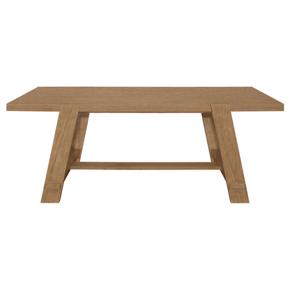Mesa de comedor rectangular Sharon de 84 pulgadas con caballete de madera marrón