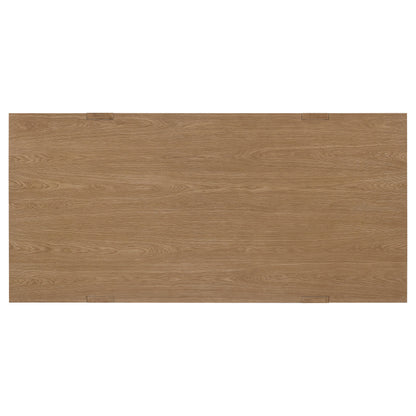 Mesa de comedor rectangular Sharon de 84 pulgadas con caballete de madera marrón