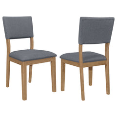 Silla de comedor tapizada en tela Sharon, color marrón (juego de 2)